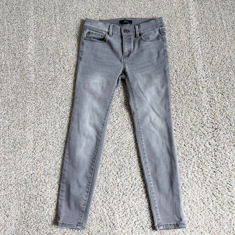 Ann Taylor Women's Gray Jeans Size 0 Petite Skinny Leg Low Rise Stretch Denim